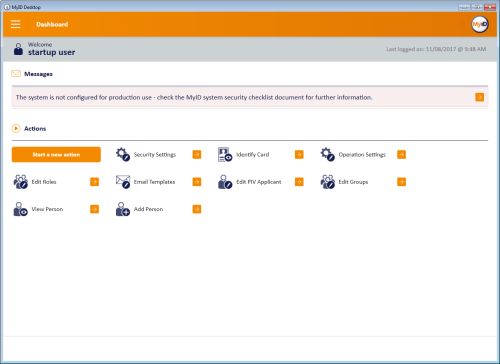 Security configuration warning